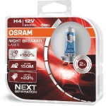 OSRAM H4 NIGHT BREAKER LASER x2шт / Яркость  150% / Дальность освещения  150м галогенная лампа / 4062172114318