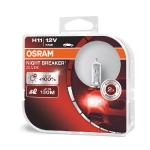 OSRAM H11 галогенные лампы (2шт.) NIGHT BREAKER SILVER / 55W / 3200K / 1350Lm / Яркость  100% / Дальность освещения  130m / 4052899992818 / 21-2163 :: OSRAM NIGHT BREAKER