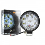 LED Darba gaismas lukturis 27W / (9 LED x 3W) / 9-32V / 6000K / IP67 / 5901958637803 / 04-366 :: LED apaļās darba gaismas