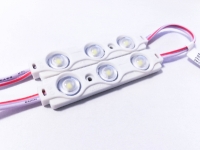 LED modulis 1.5W  / LED Modules 12V ar sferiskam lēcam / 6000k / 3 x SMD 2835 / IP65 / 70x15mm
