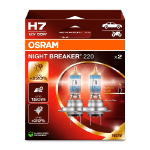 OSRAM halogēna spuldzes H7 (2gab.) / NIGHT BREAKER 220 / 55W / 1500Lm / 4062172399579 / 22-262 :: OSRAM NIGHT BREAKER