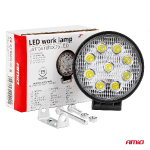 LED Darba lukturis / auto papildlukturis AWL06 / 9 LED diodi 3030 / 27W / 2200Lm / IP67 / 6000K - 6500K - auksti balts / 5903293024201 :: LED apaļās darba gaismas