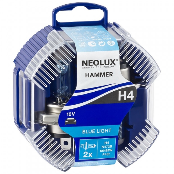 Halogēna spuldzes H4, 12V, 60/55W, BLUE LIGHT