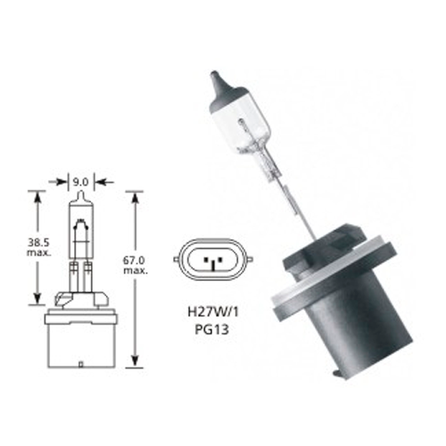 Halogēna spuldze H27W/1, 12V, 27W, līdz 4000K, COOL BLUE INTENSE sērija