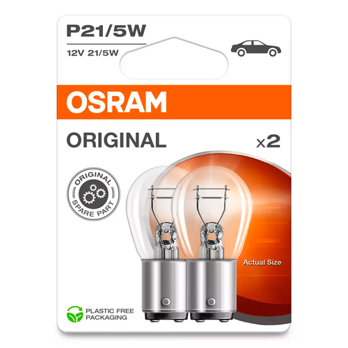 OSRAM Halogen bulbs P21/5W, 21/5W, 12V, ORIGINAL - METAL BASE series